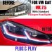 VW GOLF MK7.5 Red HEAD Lamps LED DRL BI-XENON GTI SWIPE SEQUENTIAL INDICATOR